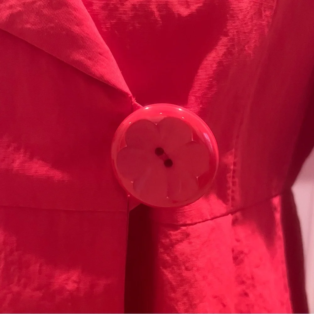 Vintage Nanette Lepore Arrivederci Deep Coral Raincoat Jacket Coat - Picture 6 of 11